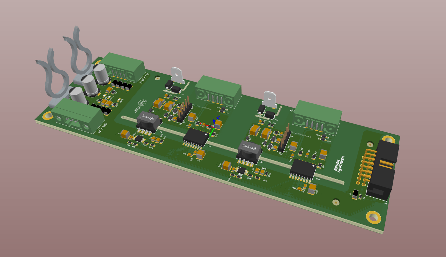 Detail of the Gate Driver module as shown in the Altium 3D viewer